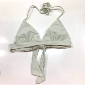 Women Sexy Triangle Self Tie Bikini Set Ivory Sz S